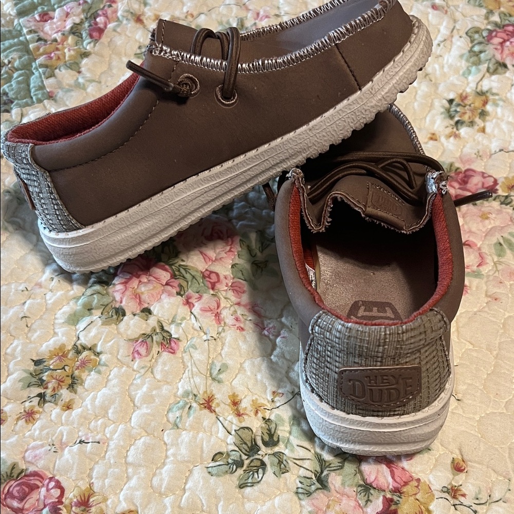 Hey Dude Kids Moccasins in Brown and Gray
